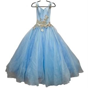 Juan Carlos Pinera Formal Dress Pageant Gown Prom One of A Kind Blue Cinderella